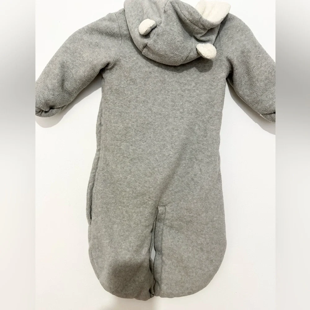 Baby Gap Gray Fleece Sherpa Convertible Bundler Bunting Snowsuit 6-12 Months